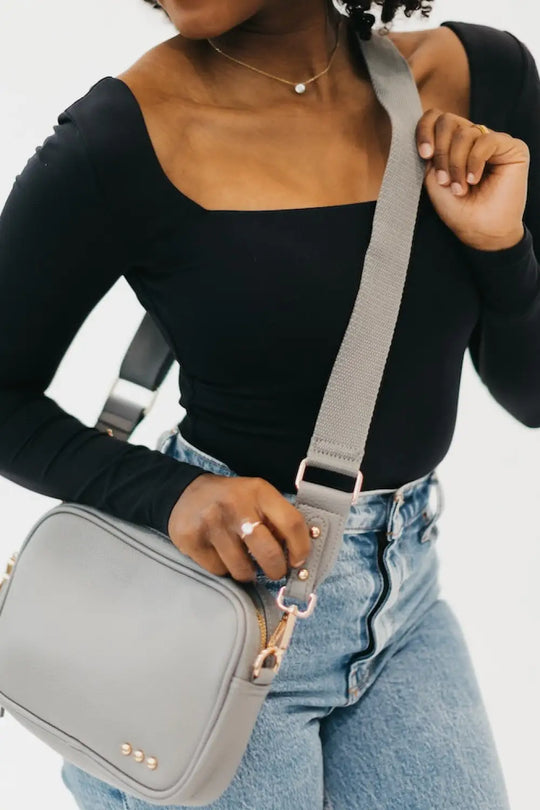 Callie Canvas Adjustable Strap - Gray - Straps