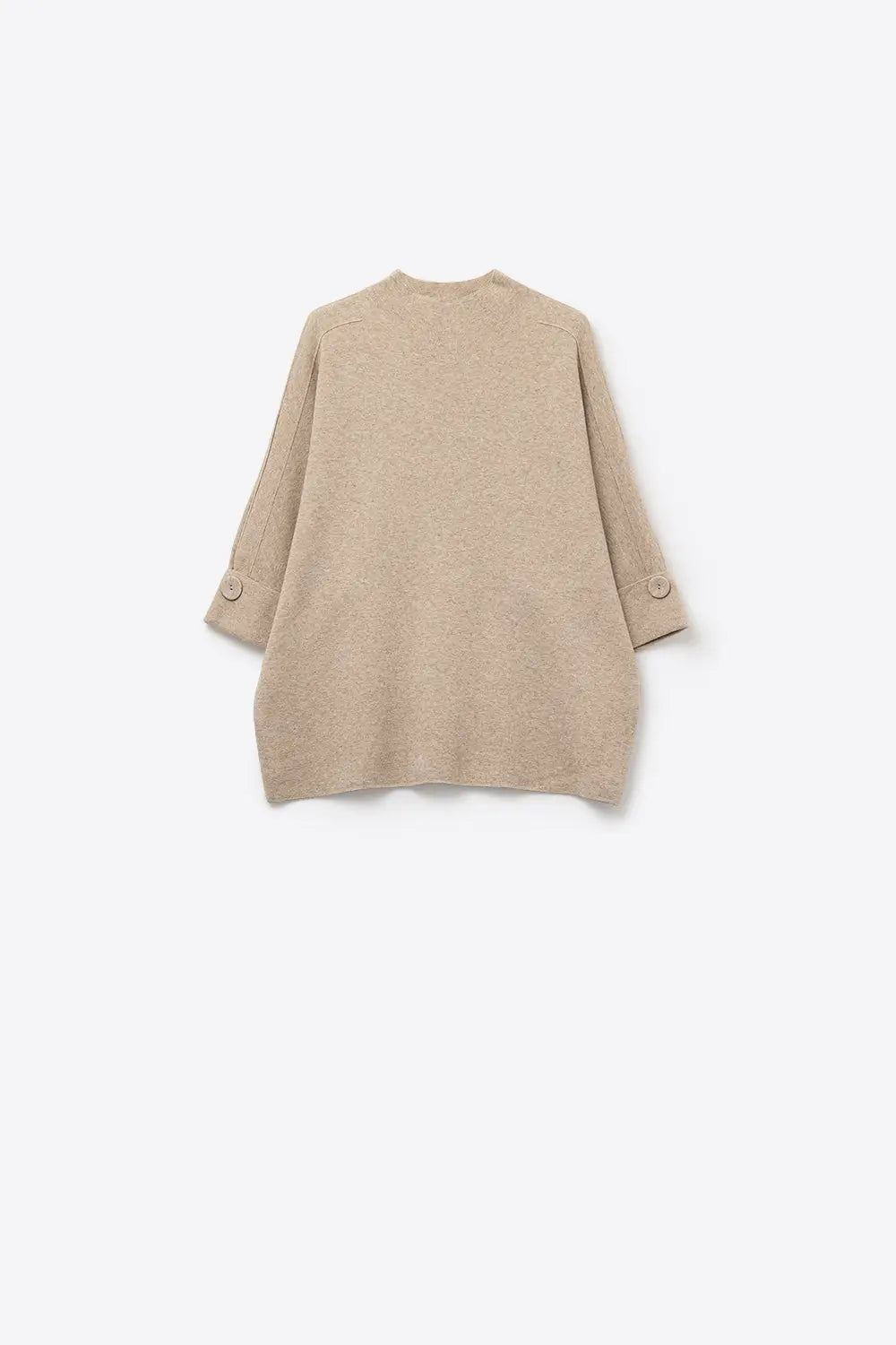 Q2 Camel Knitted Sweater with Button Details