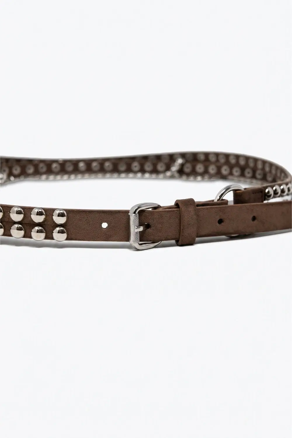 Camel Studded Belt with Hanging Chains - Accesory