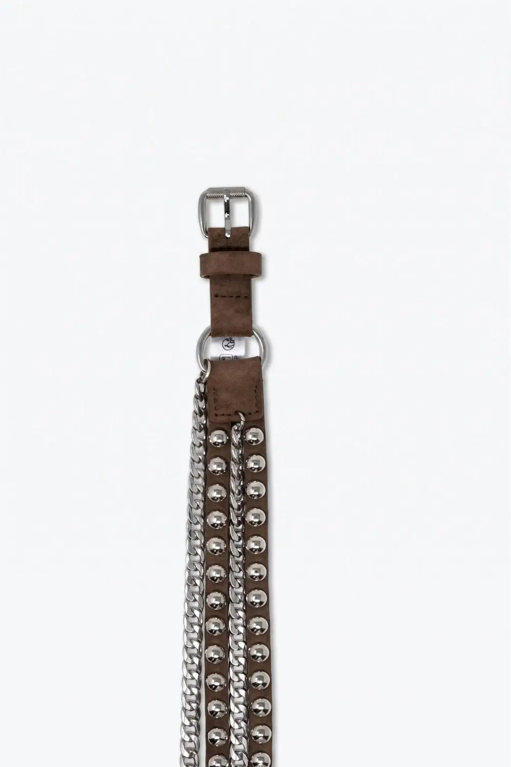 Camel Studded Belt with Hanging Chains - Accesory