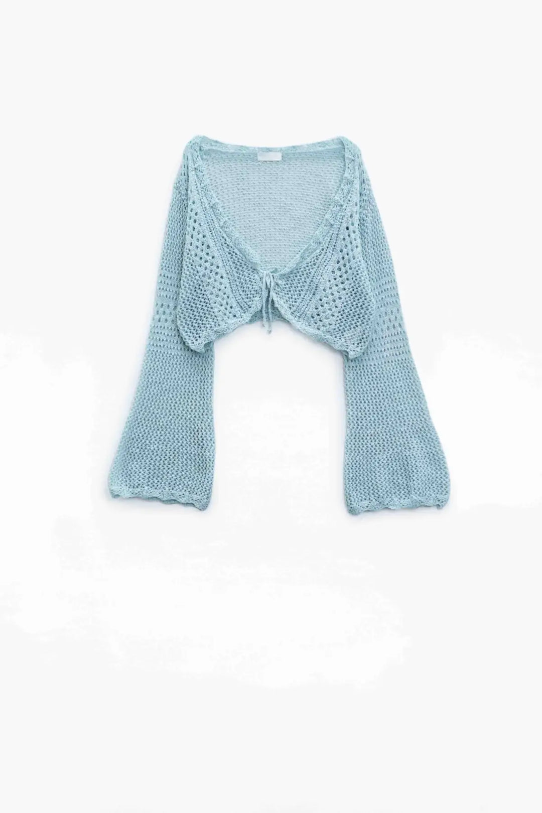Cardigan court en Baby Blue avec fermeture à nouer - One Size / bleu - Pulls