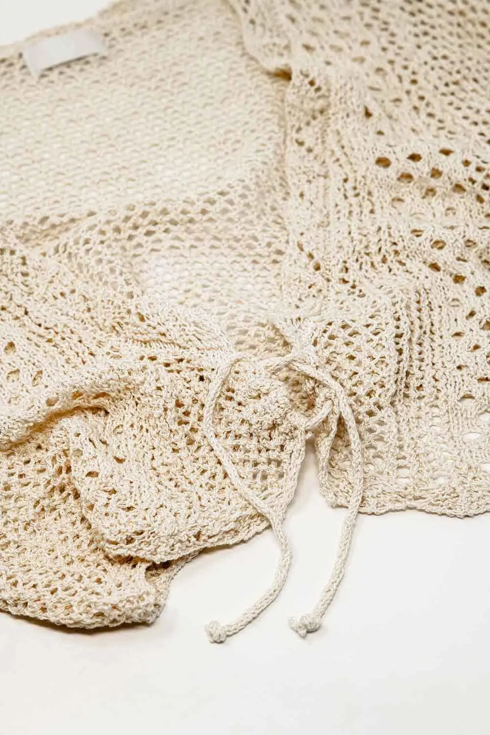 Cardigan croisé en beige avec fermeture à nouer - One Size / beige - Pulls