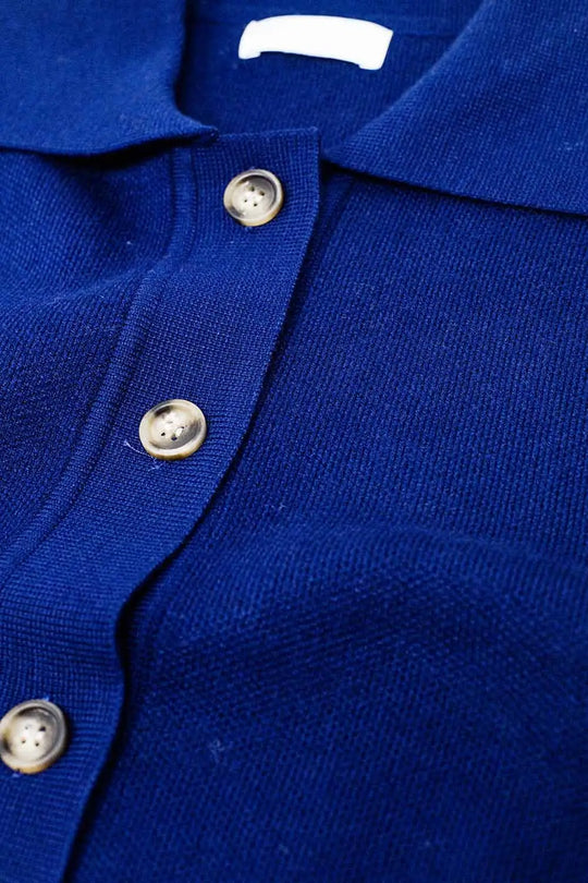 Cardigan en maille douce bleu encre avec poches devant - Pulls