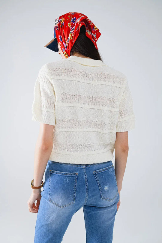 Cardigan en tricot Chemise boutonnée avec poches de poitrine - Pulls
