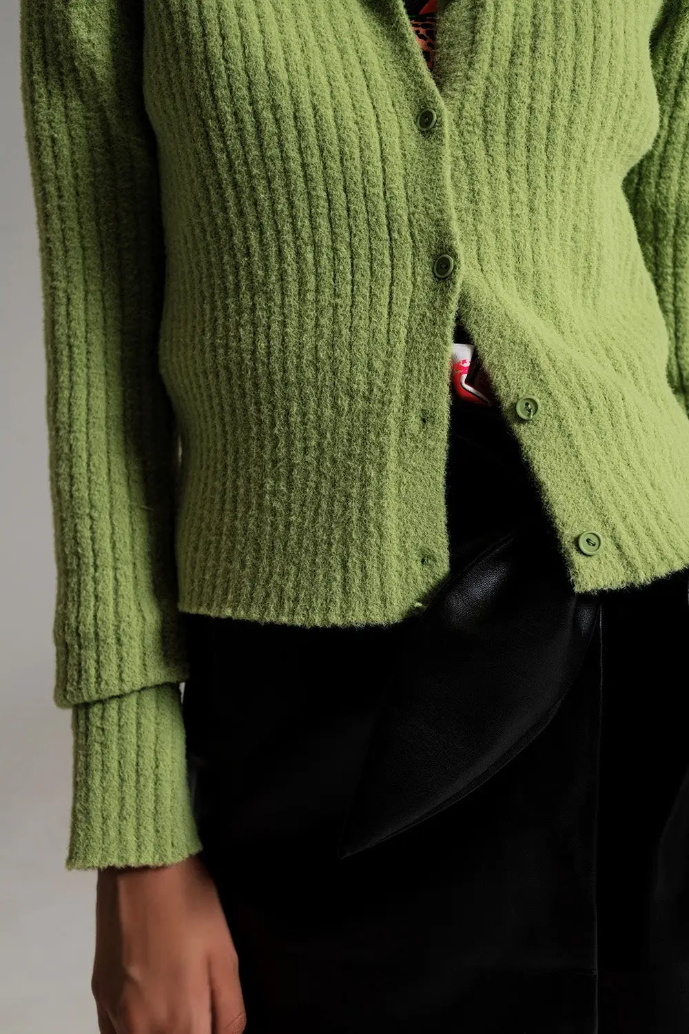 cardigan vert super doux en tricot moelleux - Pulls