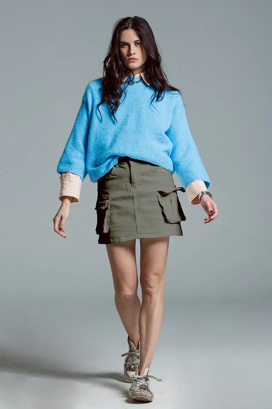 Cargo mini skirt in khaki - Skirts