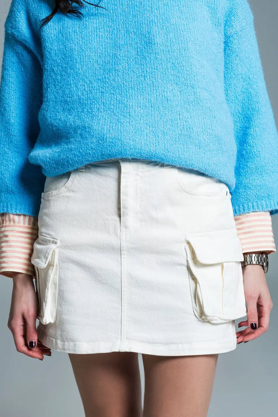 Cargo mini skirt in white - Skirts