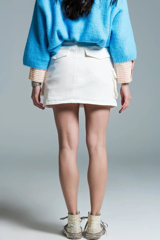 Cargo mini skirt in white - Skirts