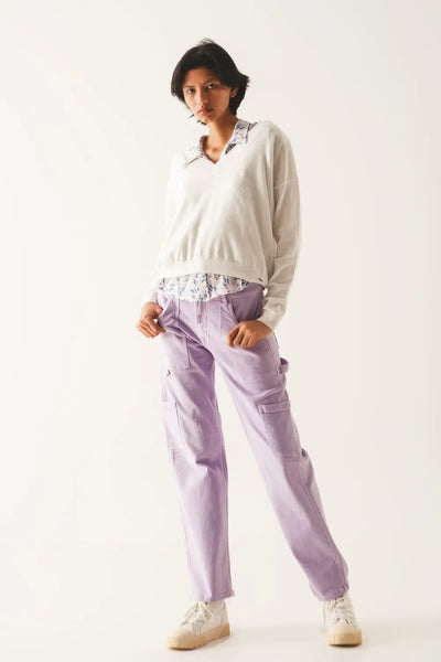 Cargo pants in purple - Jeans