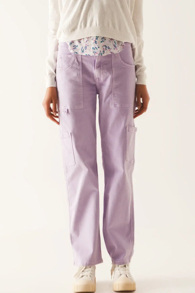 Cargo pants in purple - Jeans