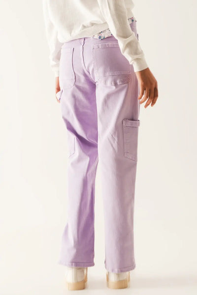 Cargo pants in purple - Jeans