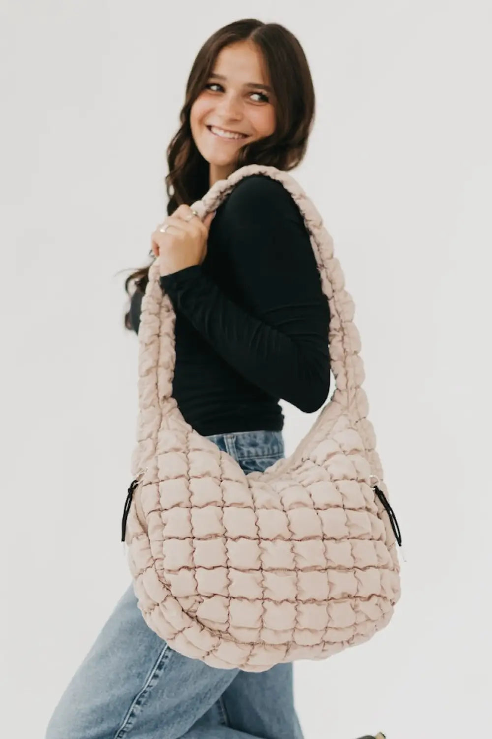 Carmen Quilted Hobo Tote Bag - Tote Bag