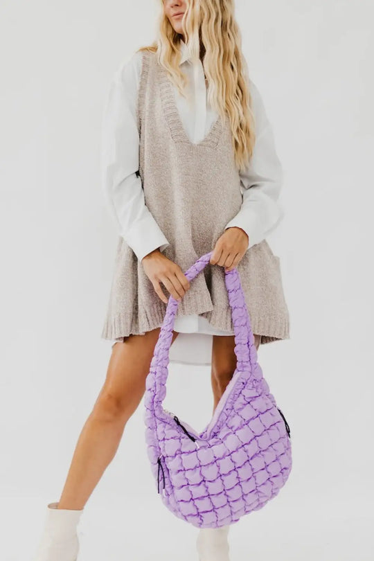 Carmen Quilted Hobo Tote Bag - Tote Bag