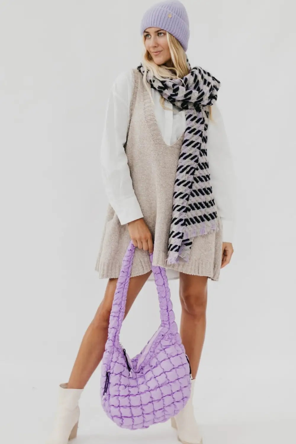Carmen Quilted Hobo Tote Bag - Tote Bag