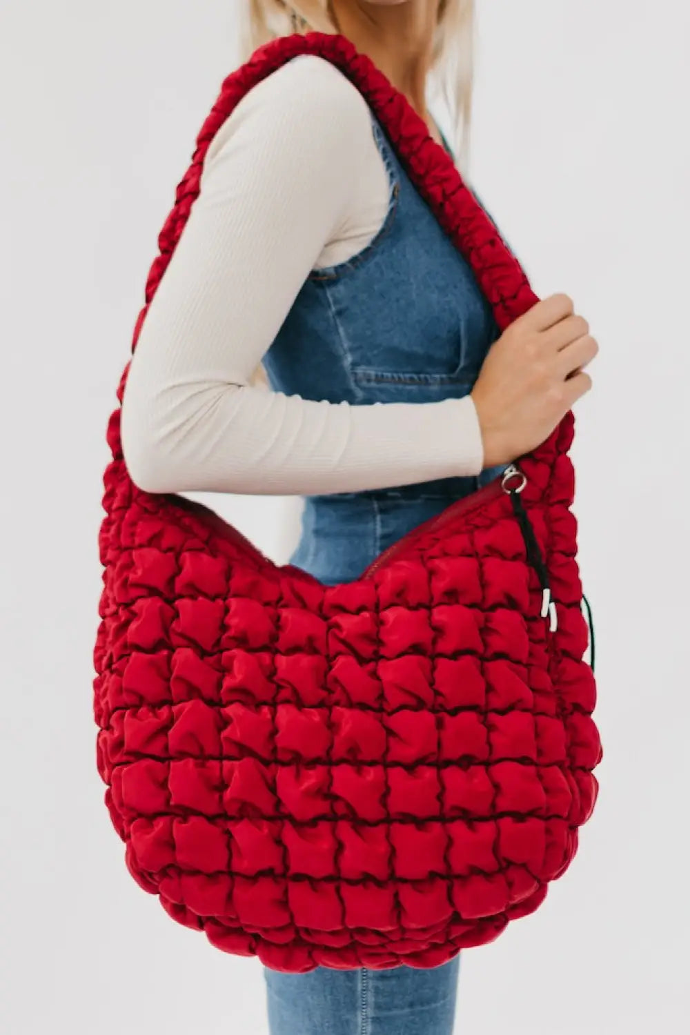 Carmen Quilted Hobo Tote Bag - Tote Bag