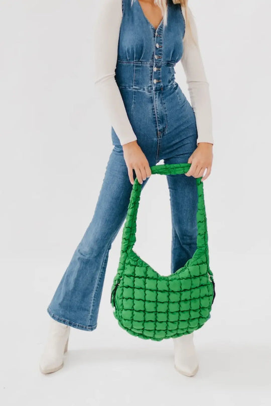Carmen Quilted Hobo Tote Bag - Tote Bag