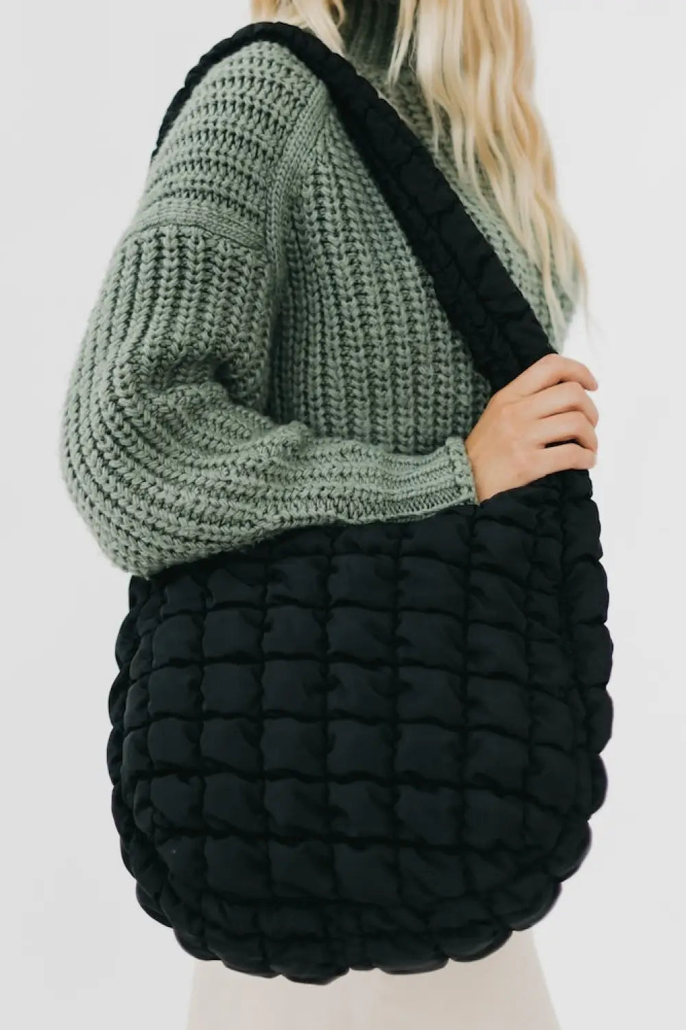 Carmen Quilted Hobo Tote Bag - Tote Bag