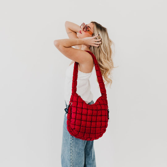 Carmen Quilted Hobo Tote Bag