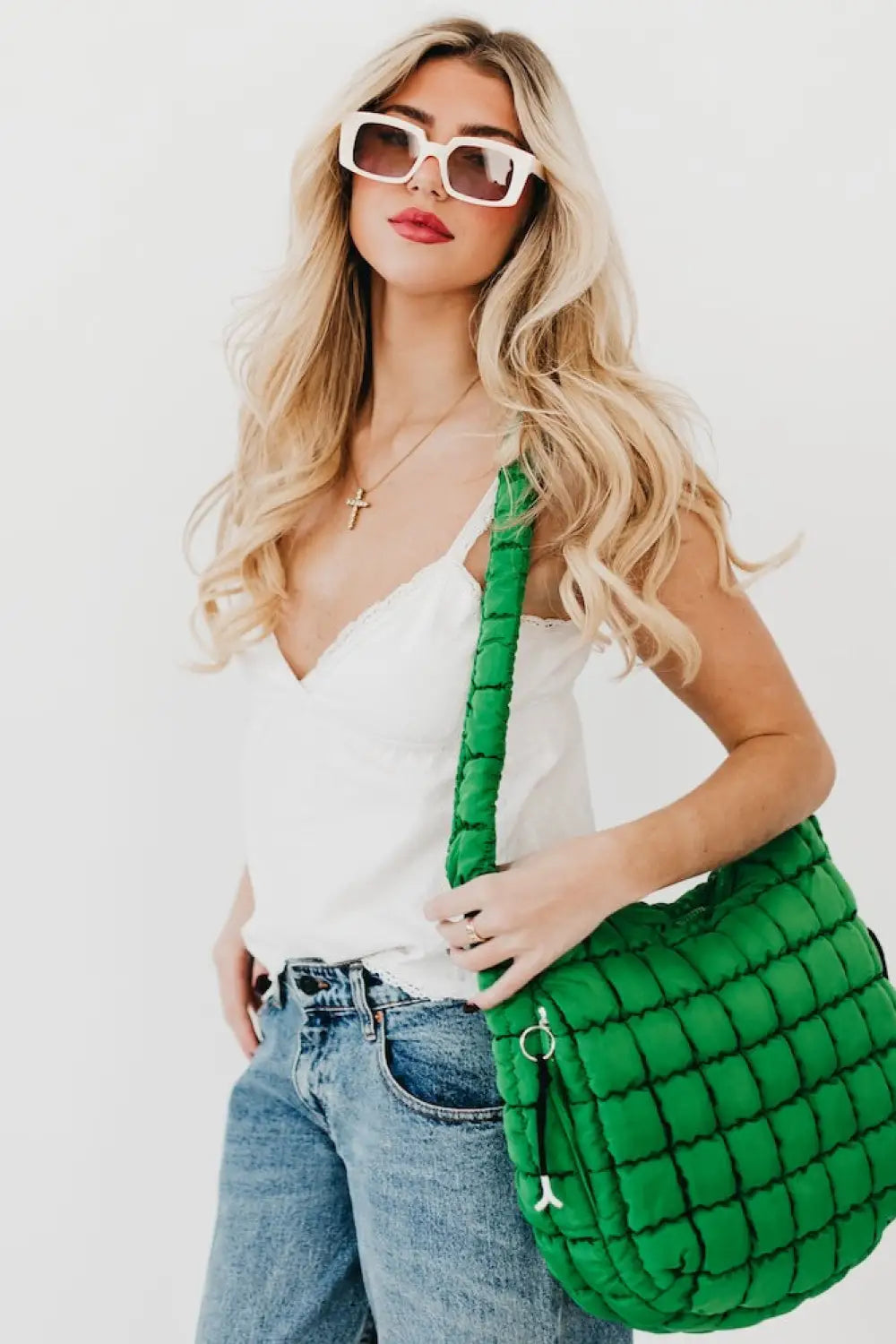 Carmen Quilted Hobo Tote Bag - Tote Bag