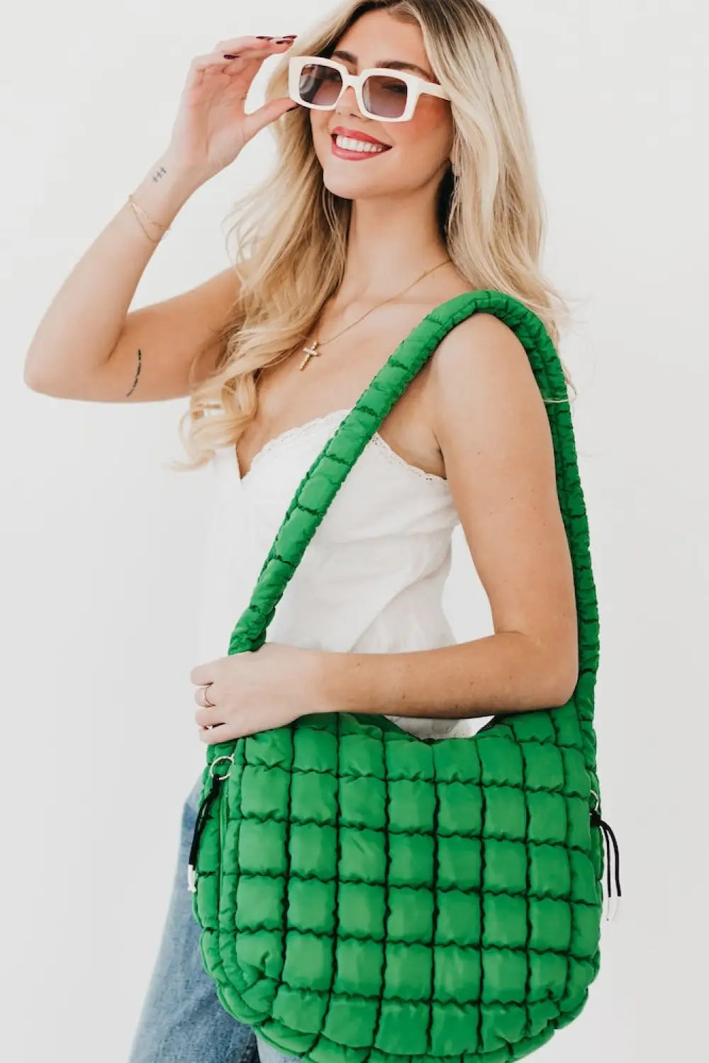 Carmen Quilted Hobo Tote Bag - Tote Bag