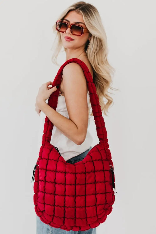 Carmen Quilted Hobo Tote Bag - Tote Bag