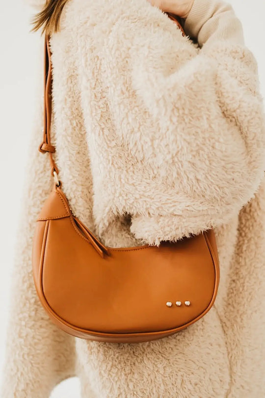 Celeste Crescent Shoulder Bag - Camel - Shoulder Bag