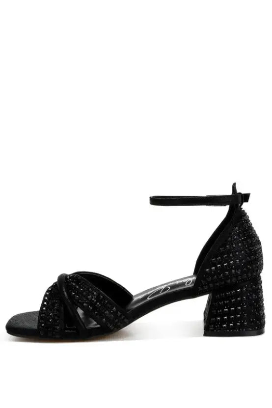 Babylon Low Block Heel Rhinestone Sandals *More Colors - Shoes