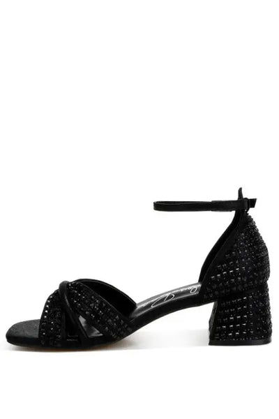 Babylon Low Block Heel Rhinestone Sandals *More Colors - Shoes