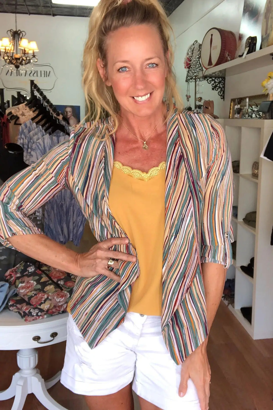 Chasing Waterfalls Striped Jacket - Melissa Jean Boutique