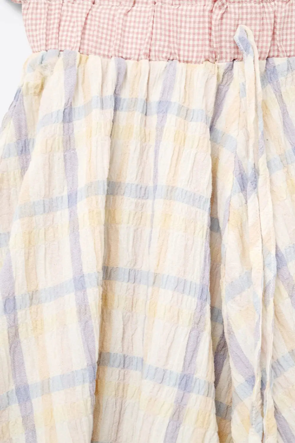 Checkered flowy short with Drawstring Waistband Multi-color - Pants