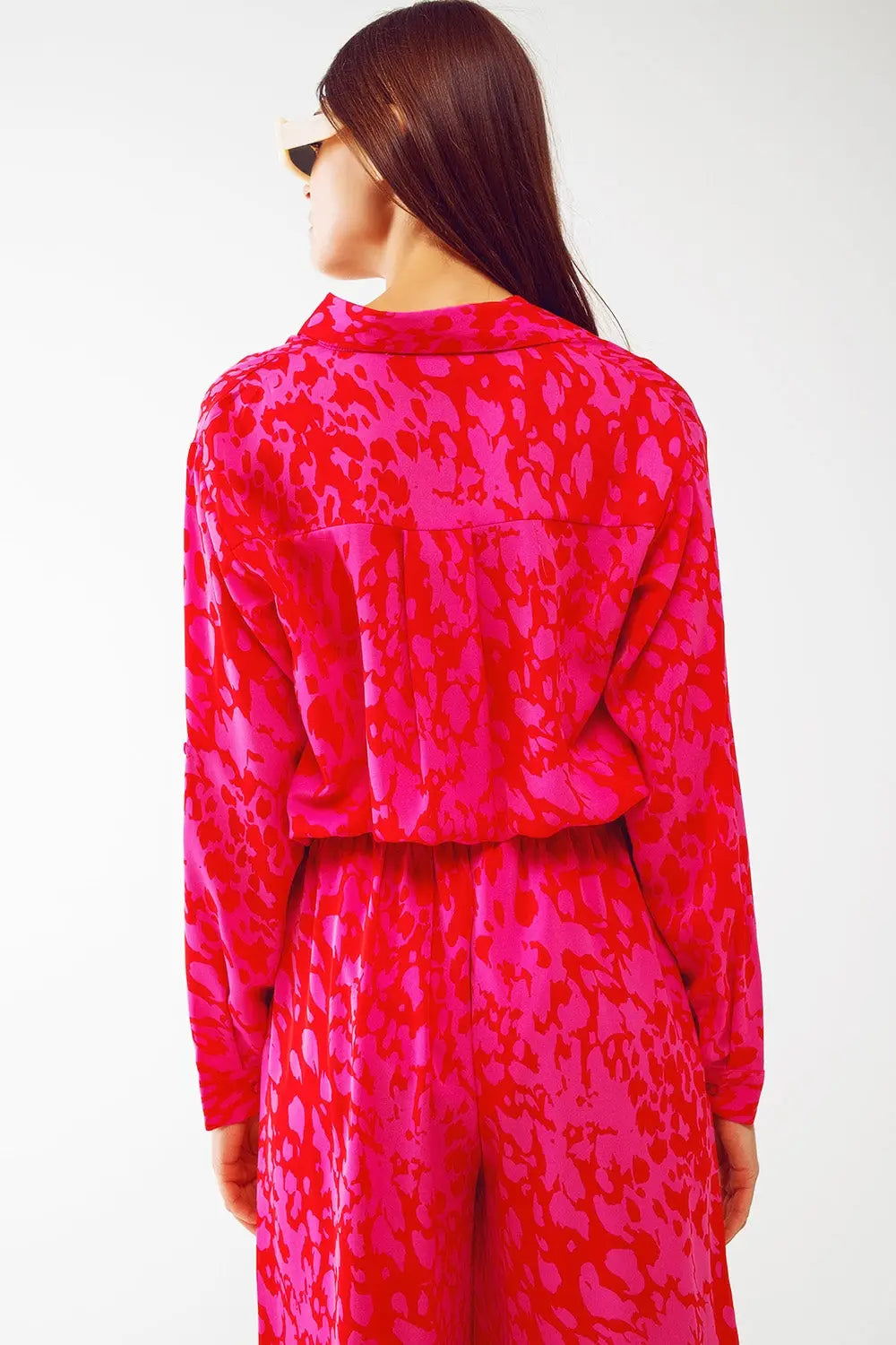 Chemise à imprimé animal en fuchsia - Tee-Shirt