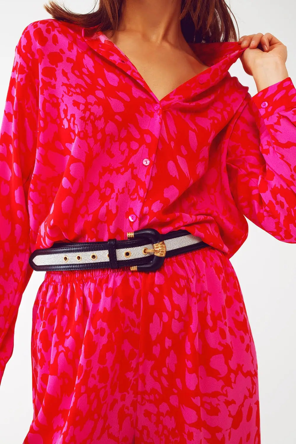 Chemise à imprimé animal en fuchsia - Tee-Shirt