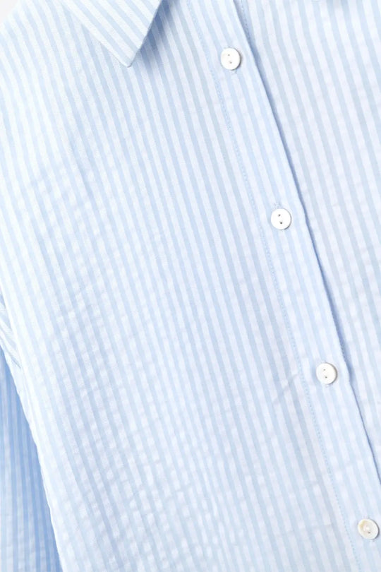 chemise bleu ciel surdimensionnée avec nœud dans le dos - Tee-Shirt