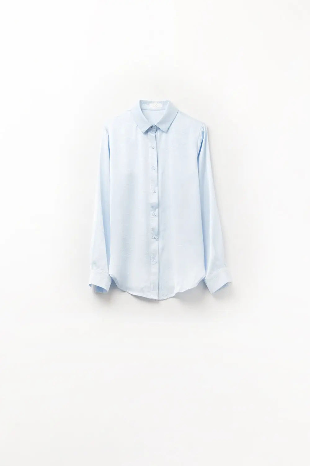 Chemise boutonnée bleue bébé en satin - Tee-Shirt
