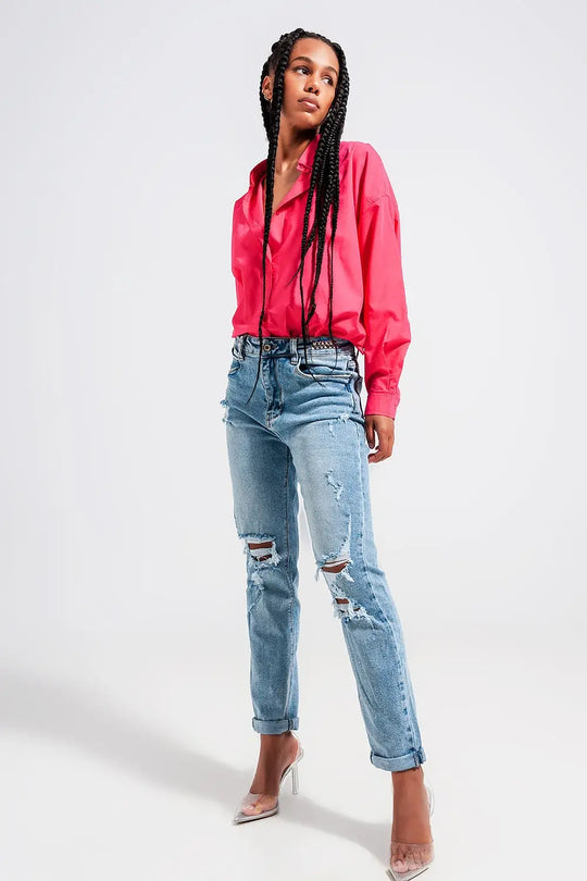 Chemise boutonnée devant Fuchsia - Tee-Shirt