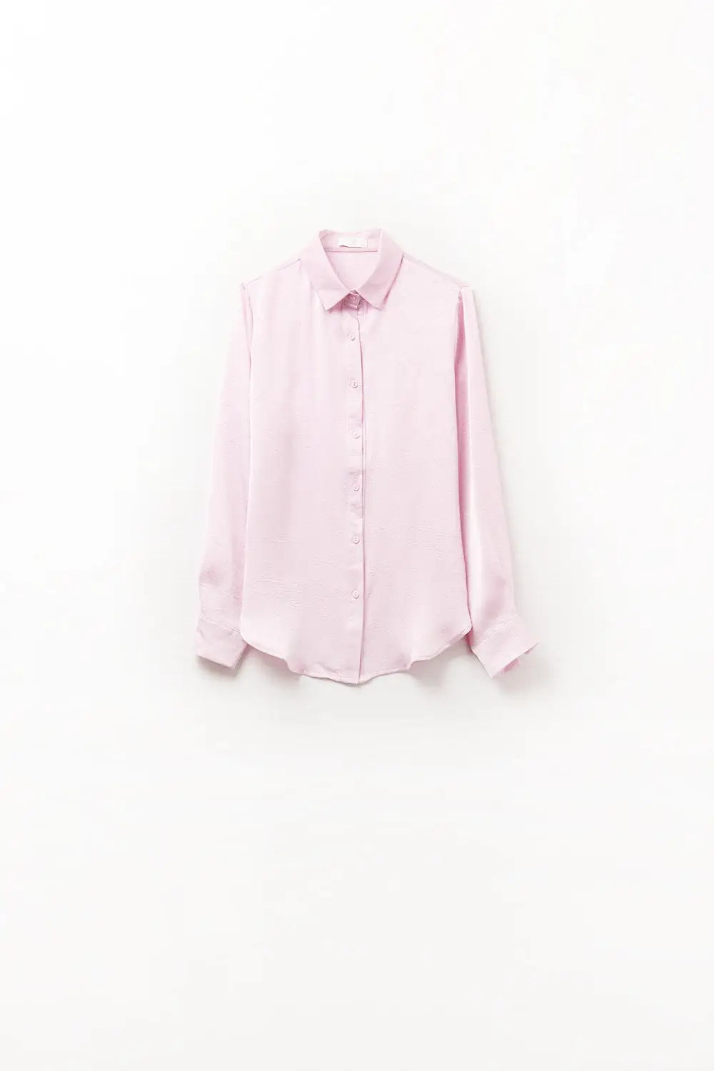 Q2 Chemise boutonnée en satin rose bébé