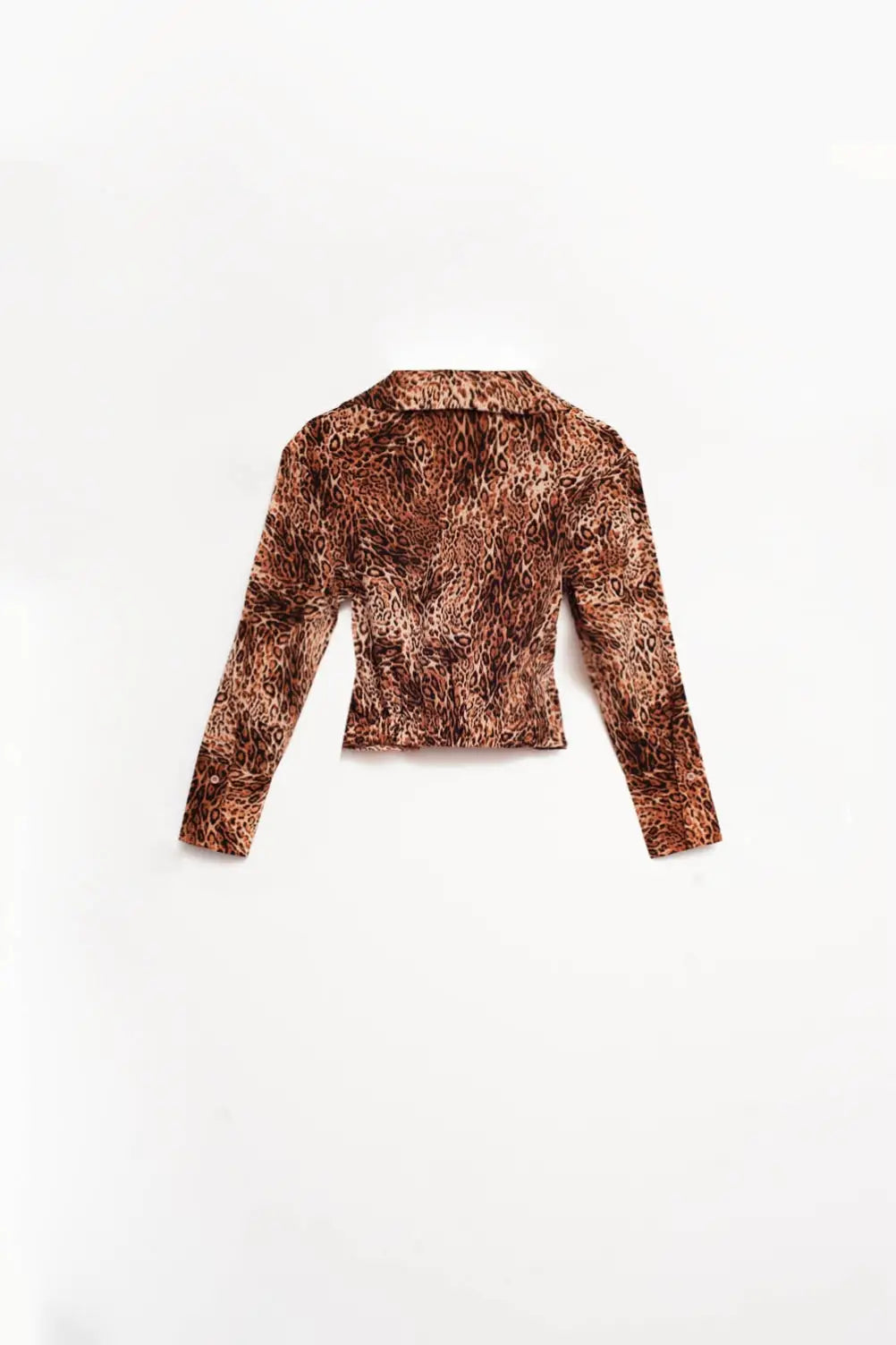 Chemise courte à imprimé léopard marron - Tee-Shirt