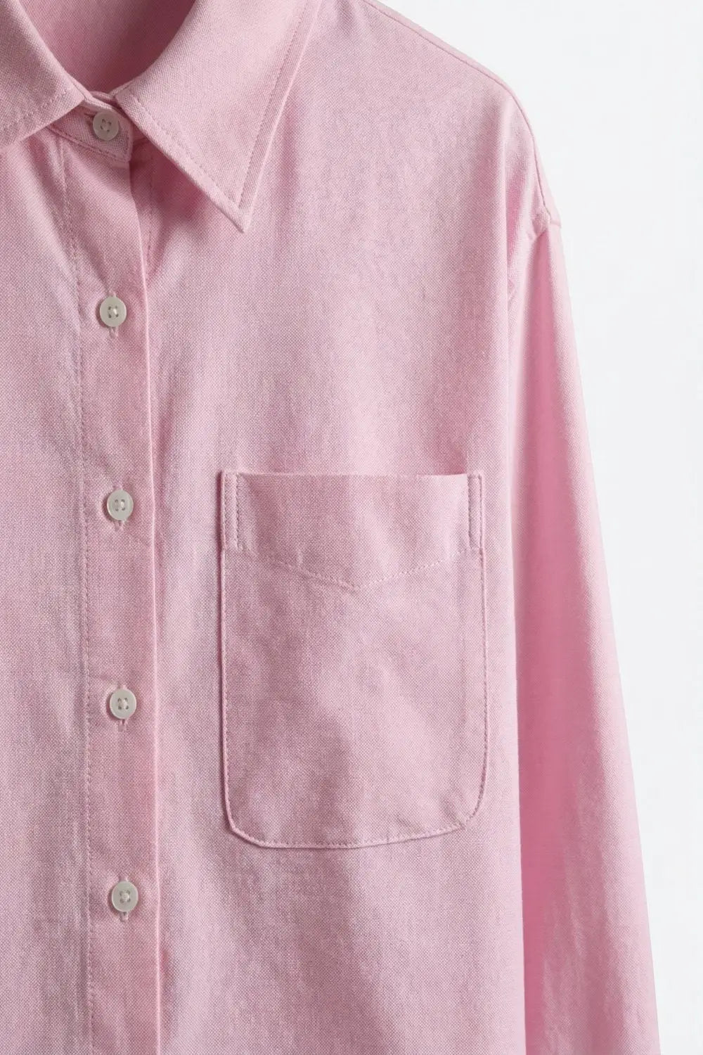 Chemise courte rose à boutons avec col - Tee-Shirt