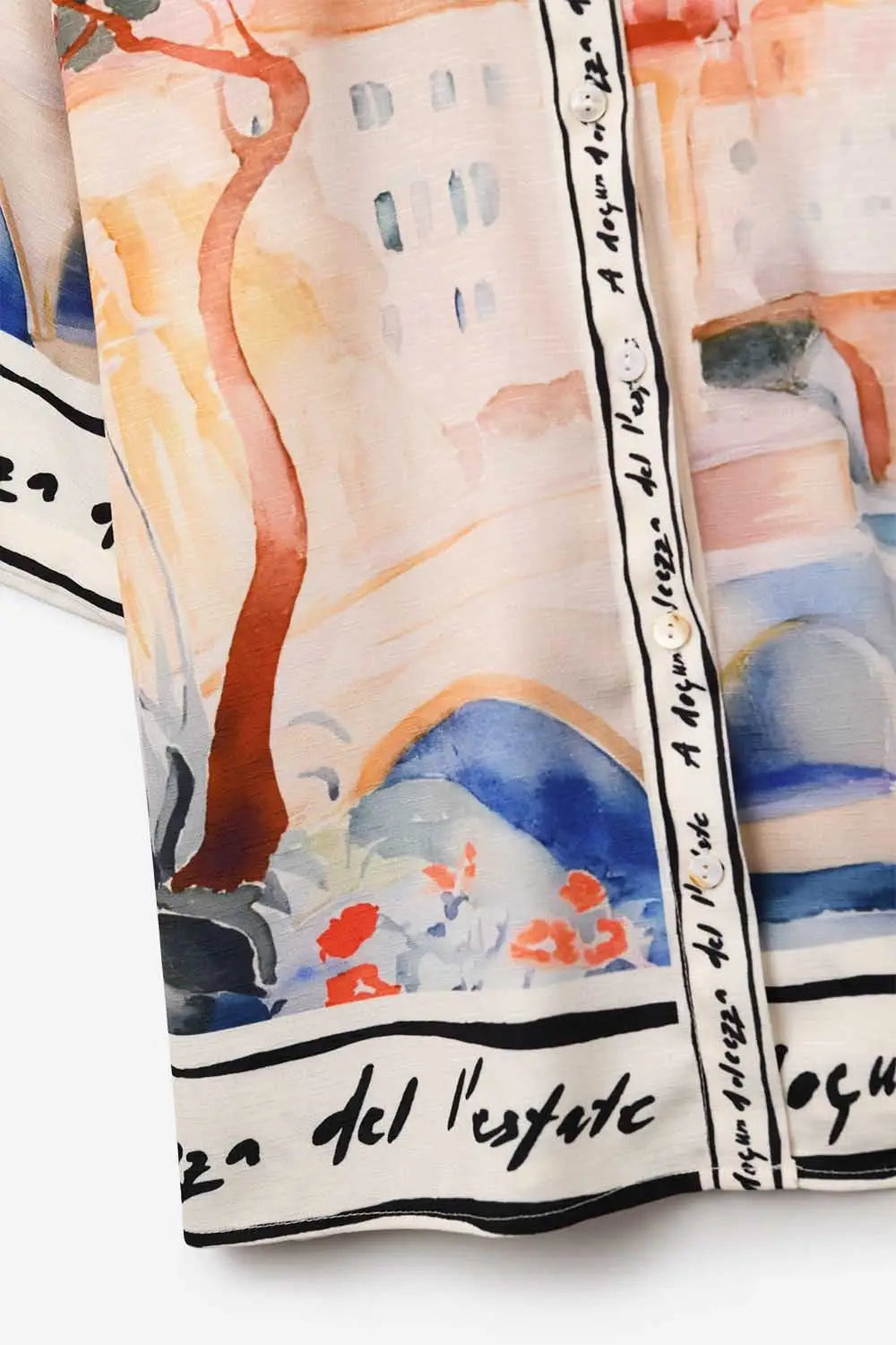 chemise d’été rose imprimée aquarelle - Tee-Shirt
