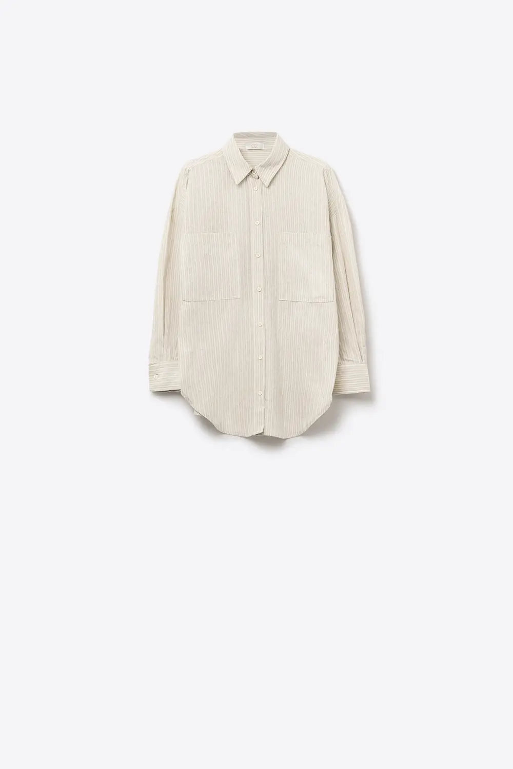 Chemise décontractée à rayures avec poches poitrine surdimensionnées - Tee-Shirt