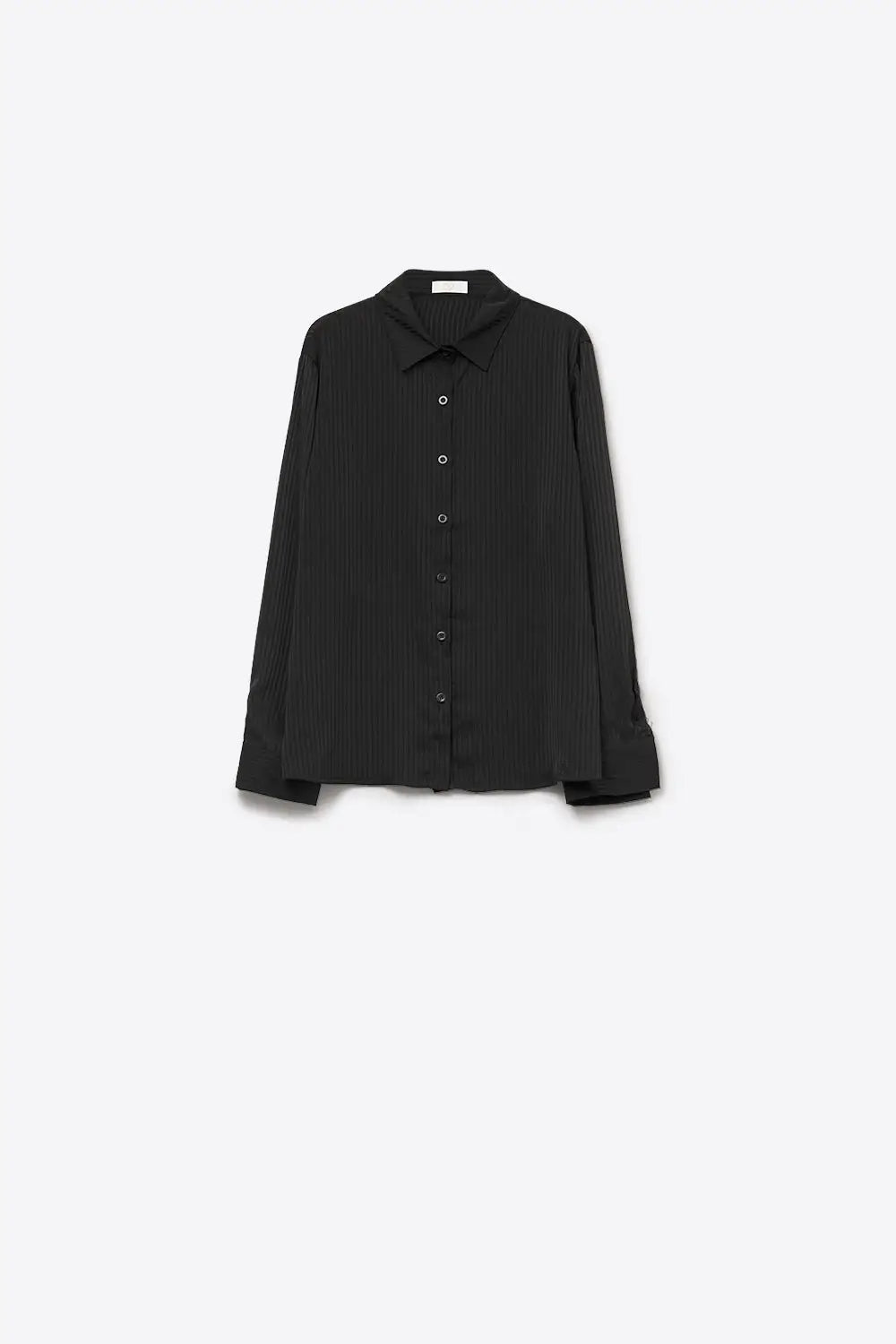 Chemise élégante en satin rayé noir - Tee-Shirt
