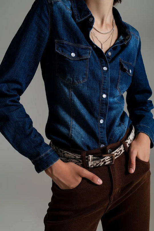 Chemise en jean Bleu délavé moyen - Tee-Shirt