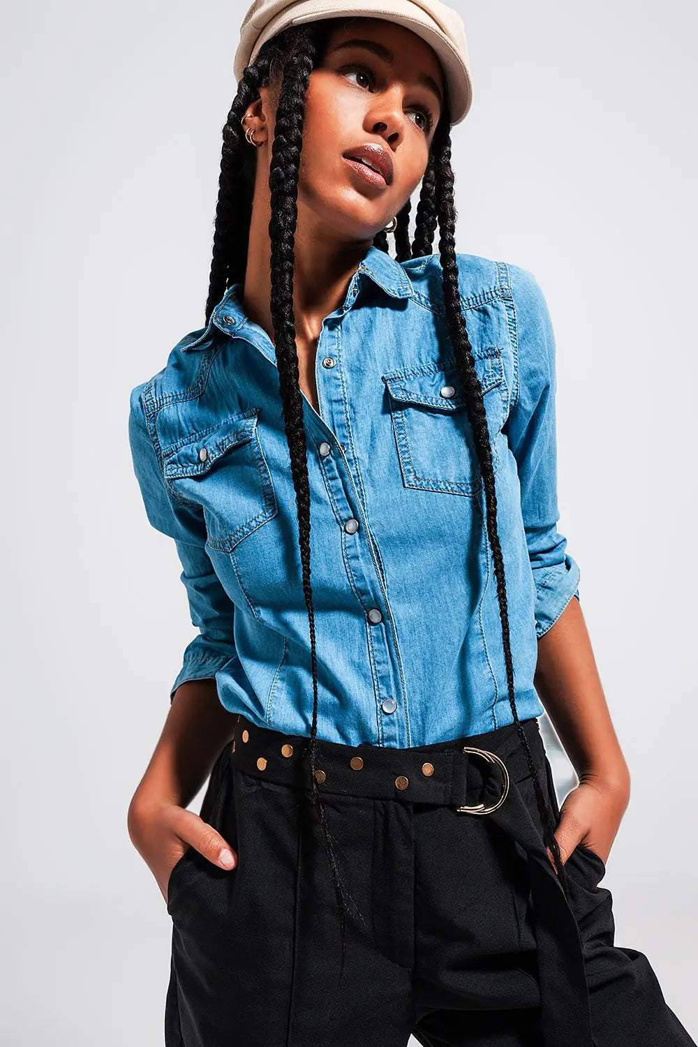 Q2 Chemise en jean Bleu moyen