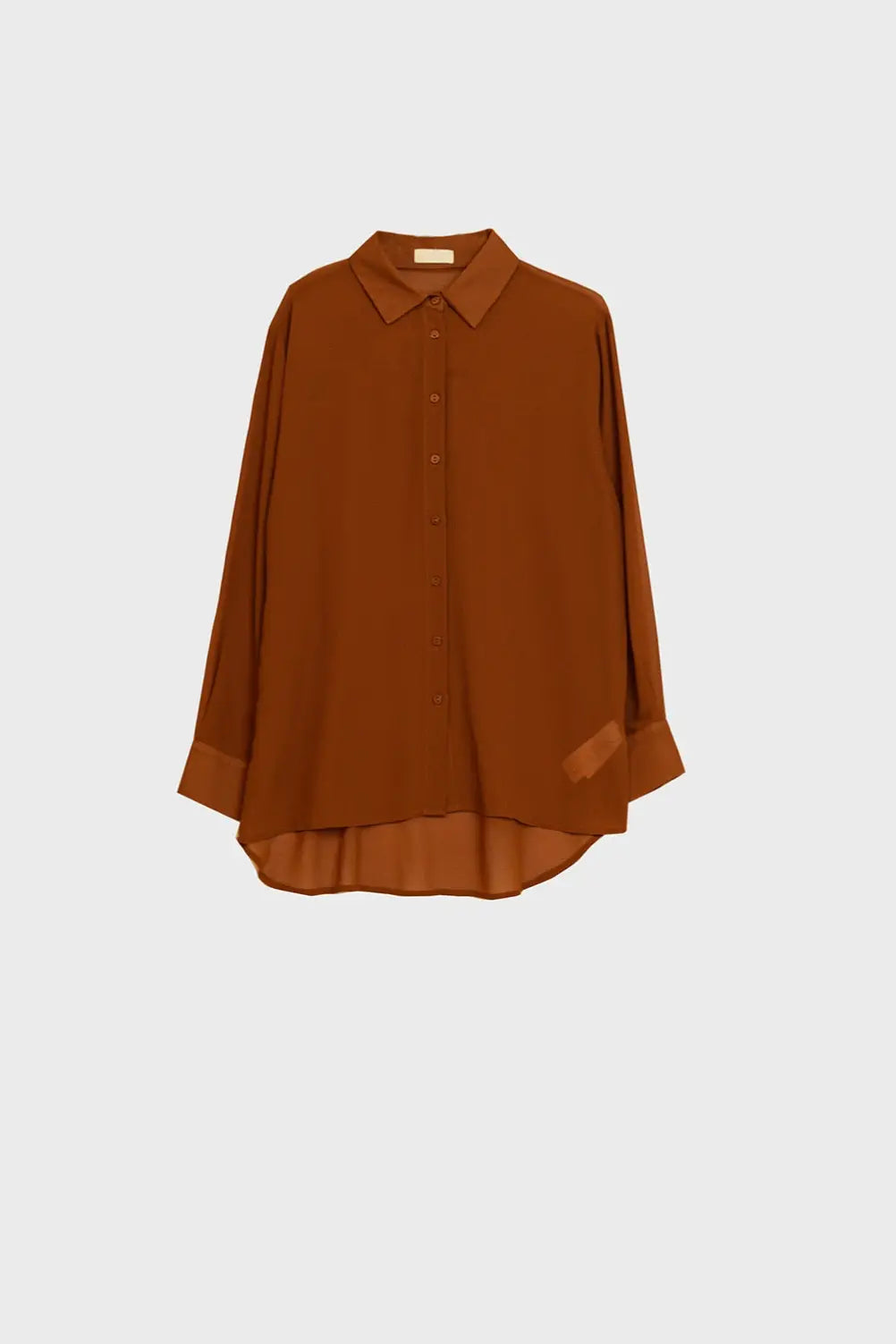Chemise en mousseline de soie de couleur camel - Tee-Shirt