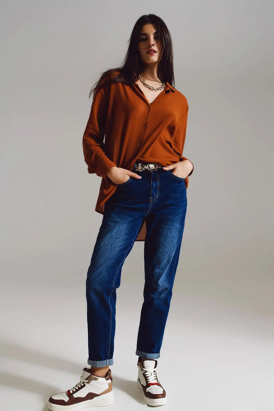 Chemise en mousseline de soie de couleur camel - Tee-Shirt