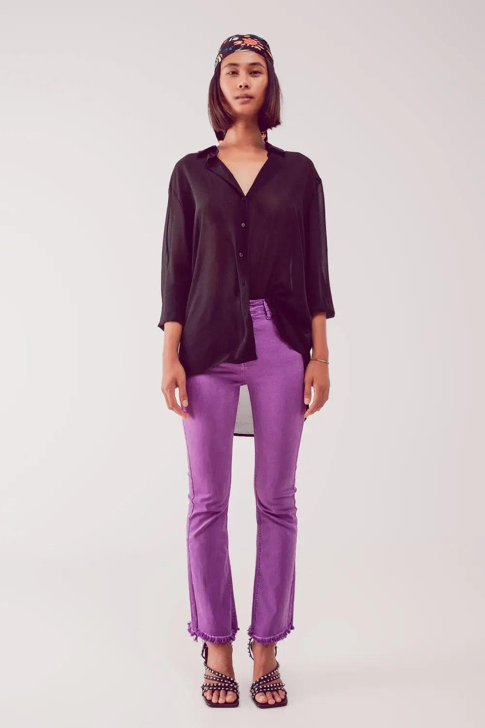Chemise en mousseline transparente noire - Tee-Shirt