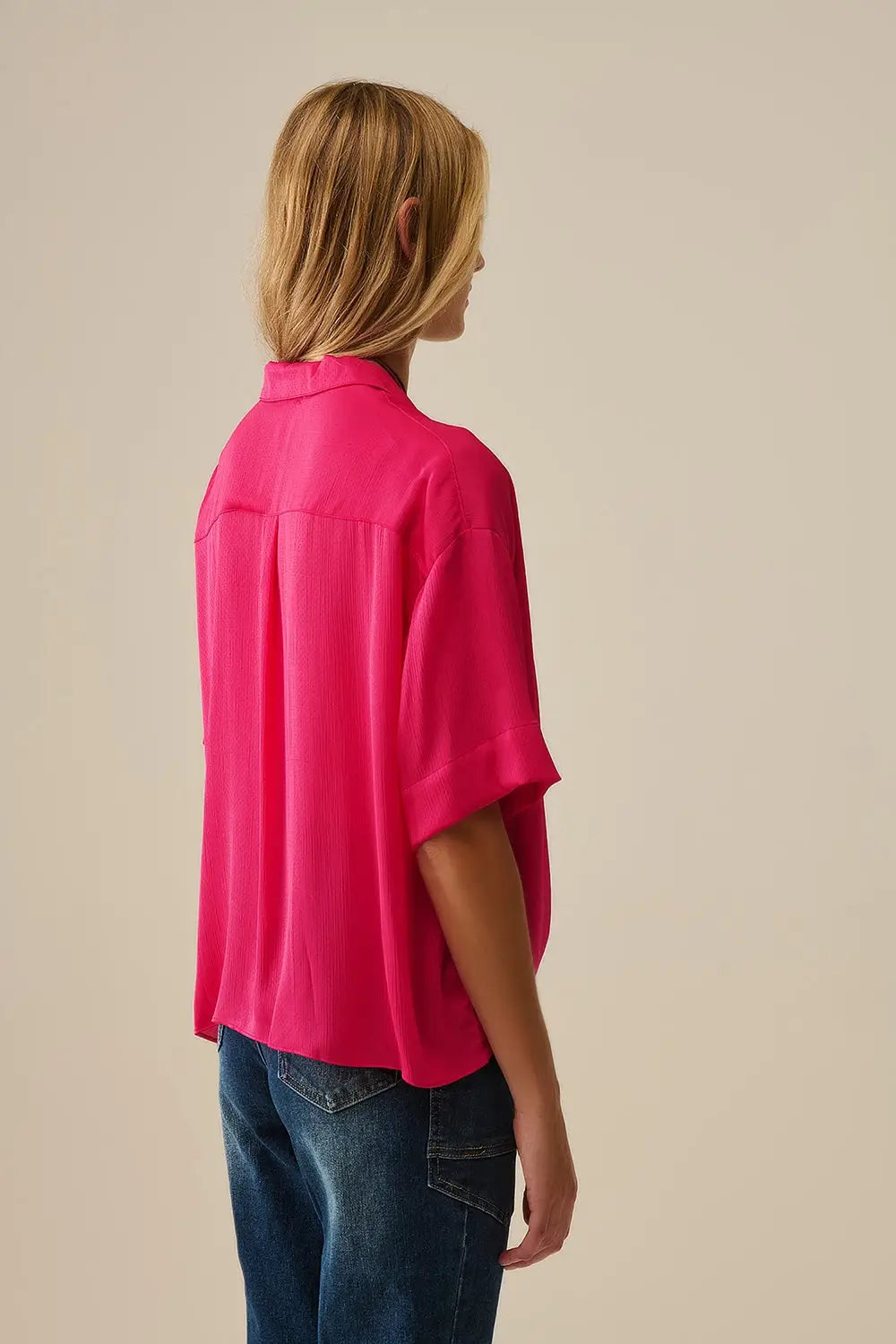 Chemise enveloppante fuchsia - Tee-Shirt