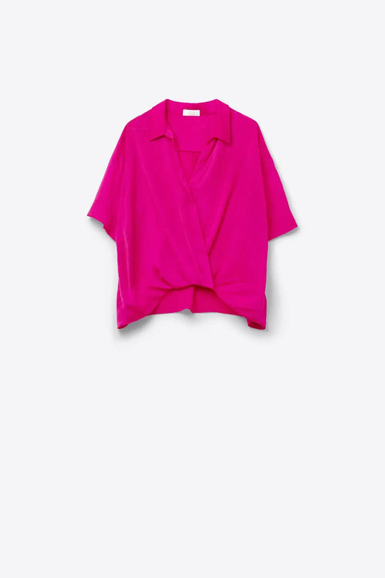 Chemise enveloppante fuchsia - Tee-Shirt