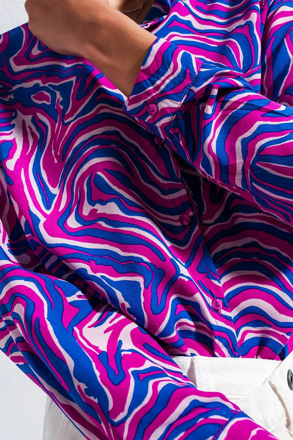 Chemise fluide à imprimé abstrait violet - Tee-Shirt