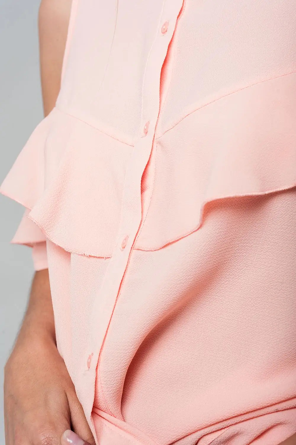 Chemise fluide rose pâle avec manches ouvertes - Tee-Shirt